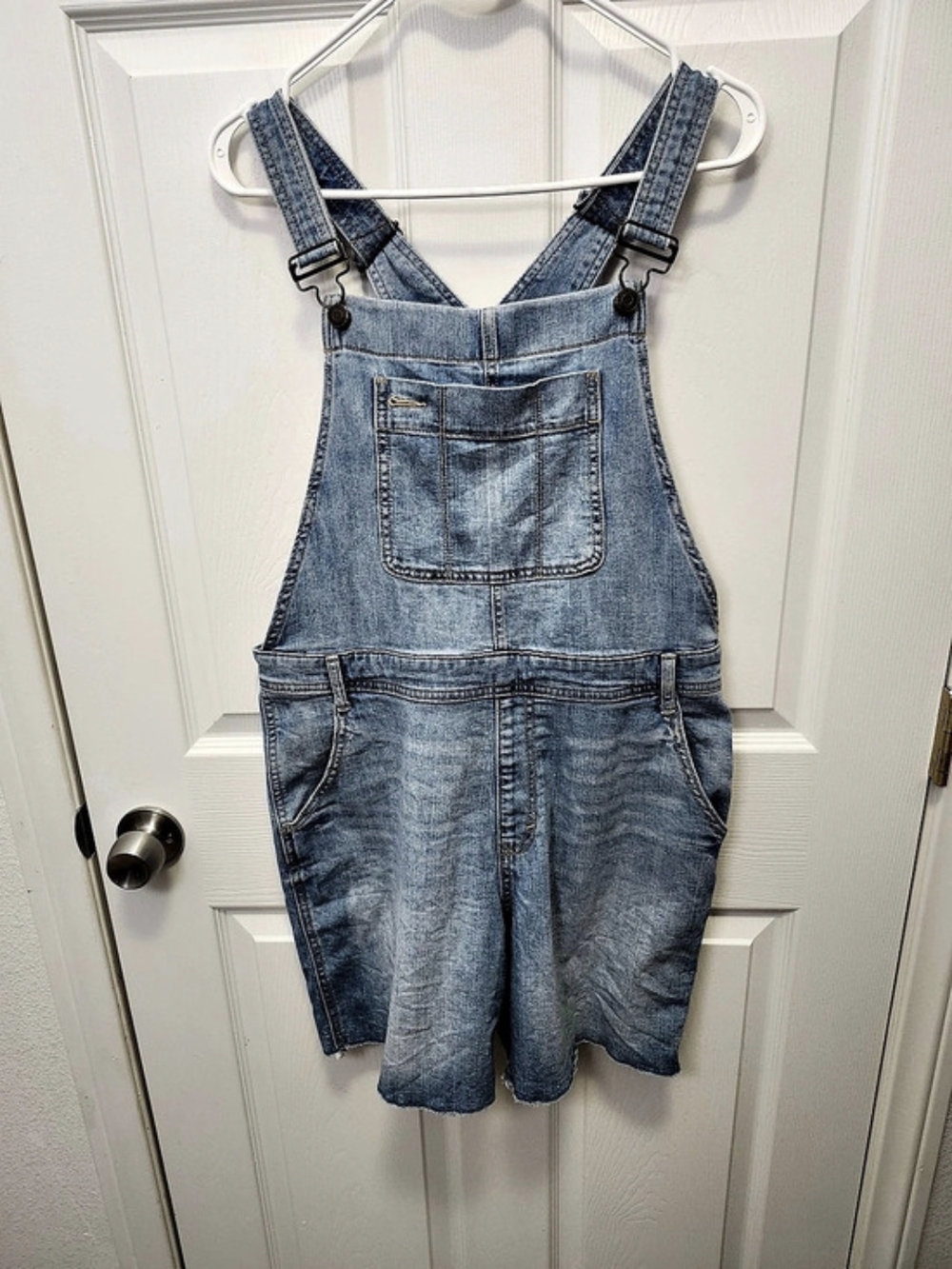 Gap Denim Short Overalls Denim Overall Shorts Blue Size Large